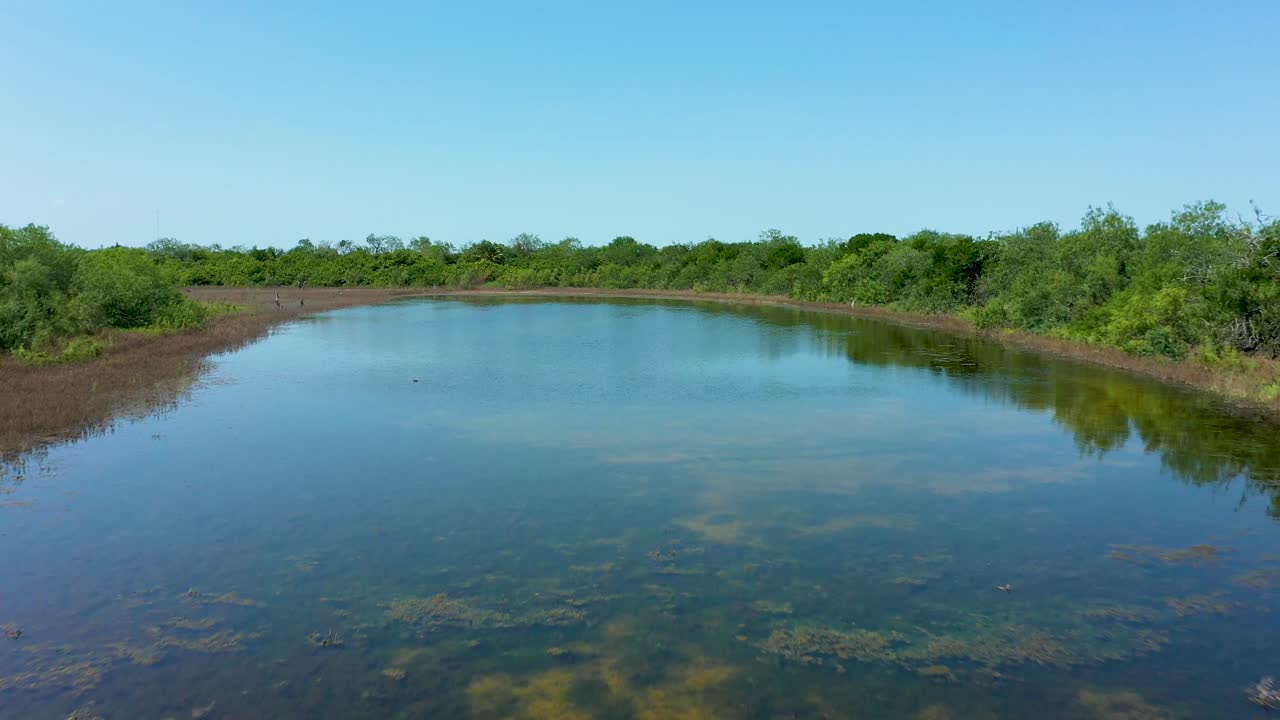 video aereo de un meandro del rio grande en un parque llamado las palomas en el sur profundo de texas