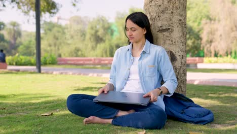 Indian-girl-relaxes-after-work