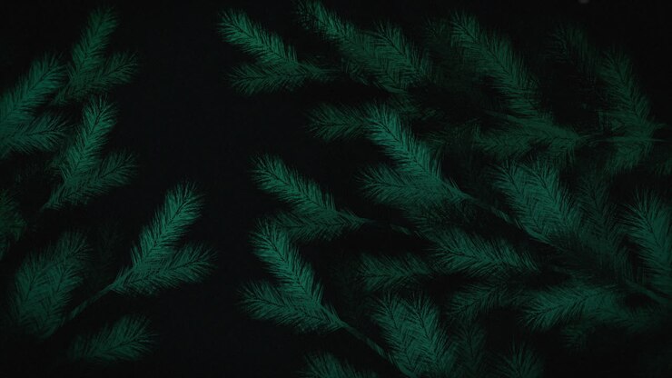 animierte nahaufnahme weihnachten grüne baumaste auf winterlandschaft urlaub hintergrund