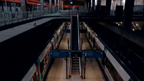 empty train station with escalator, france