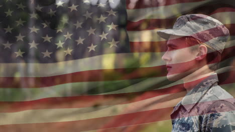 military man in a park