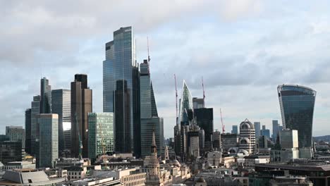 View-of-the-City-of-London-from-the-top-of-St-Paul's-Cathedral-near-to-Christmas,-London,-United-Kingdom