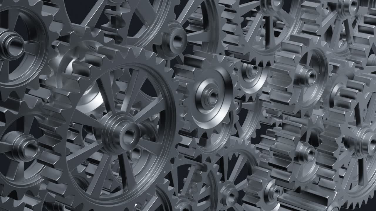 un montón de engranajes están girando