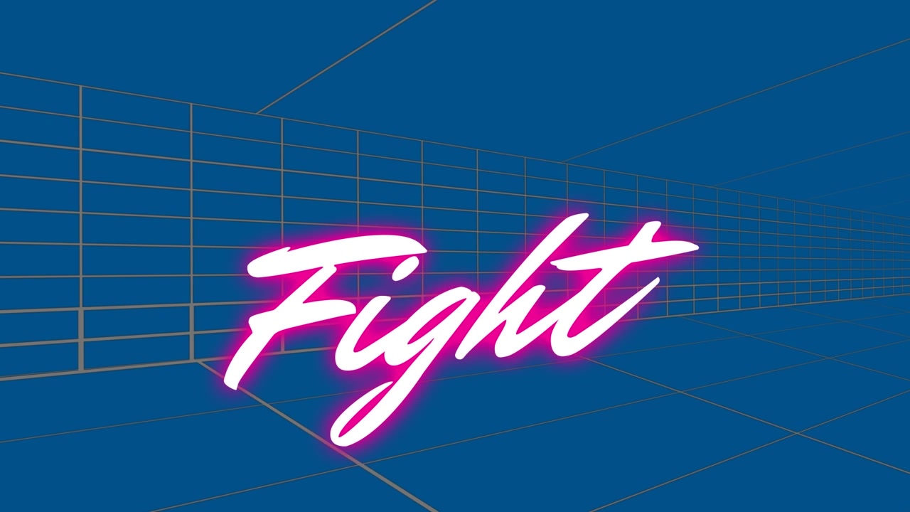 Animation of fight in blue space with lines
