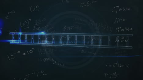 animation of dna strand spinning and medical data processing