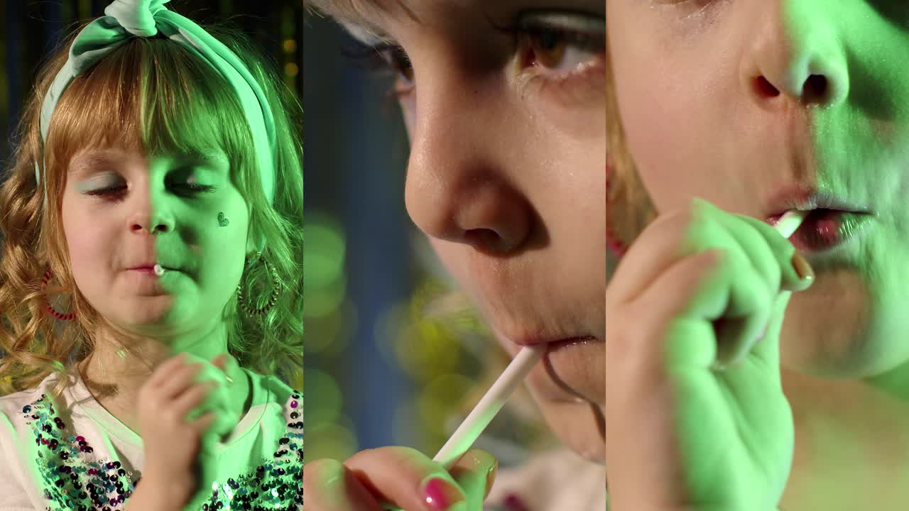 아이들이 당근을 먹고 있다