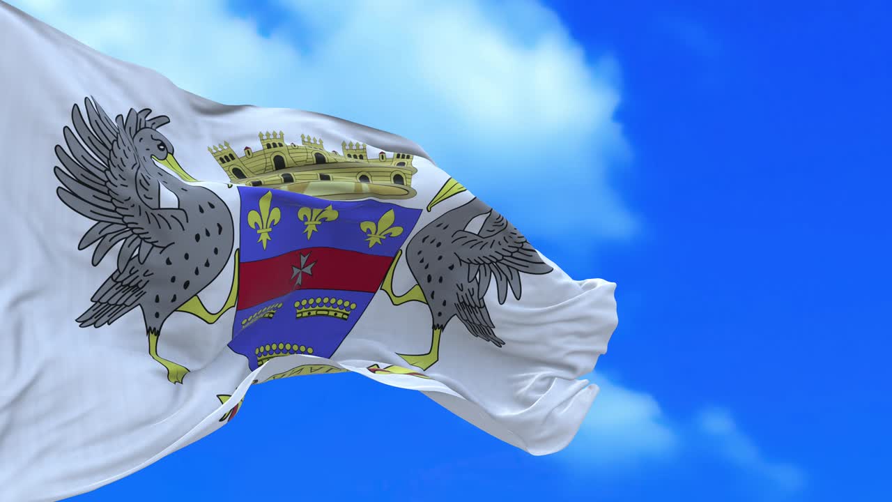 Seamless loop of Saint Barthelemy flag.
