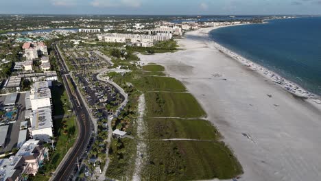 aerial of siesta key beach, and private paths leading to the beach on siesta key, florida near south sarasota florida