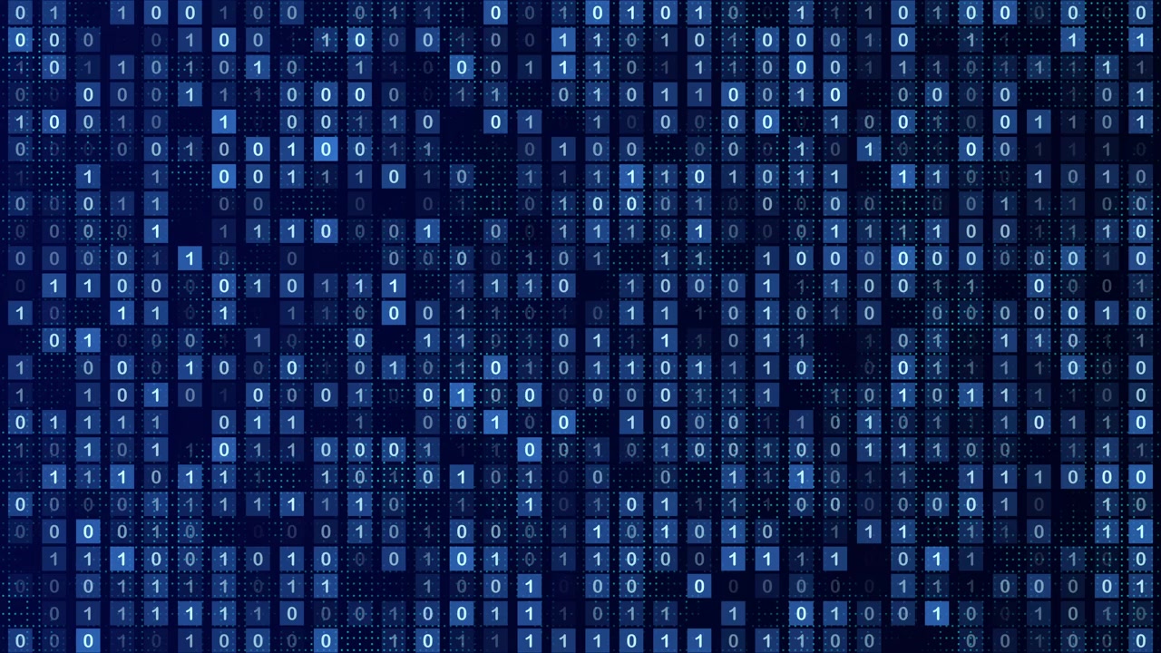 Digital Binary Code Background with Streaming Data