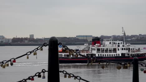 ferry crossing the river mersey in liverpool