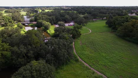 aerial flight over wisner tract park in new orleans louisiana