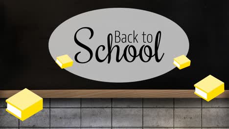 Animation-Von-Back-to-School-Text-über-Bord