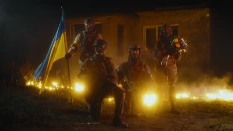 ukrainian soldiers at night