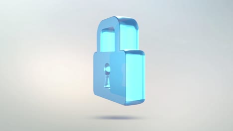 lock icon from the glass. transparent rotating protection symbol with an alpha channel