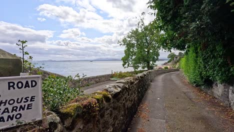 scenic private road with coastal view