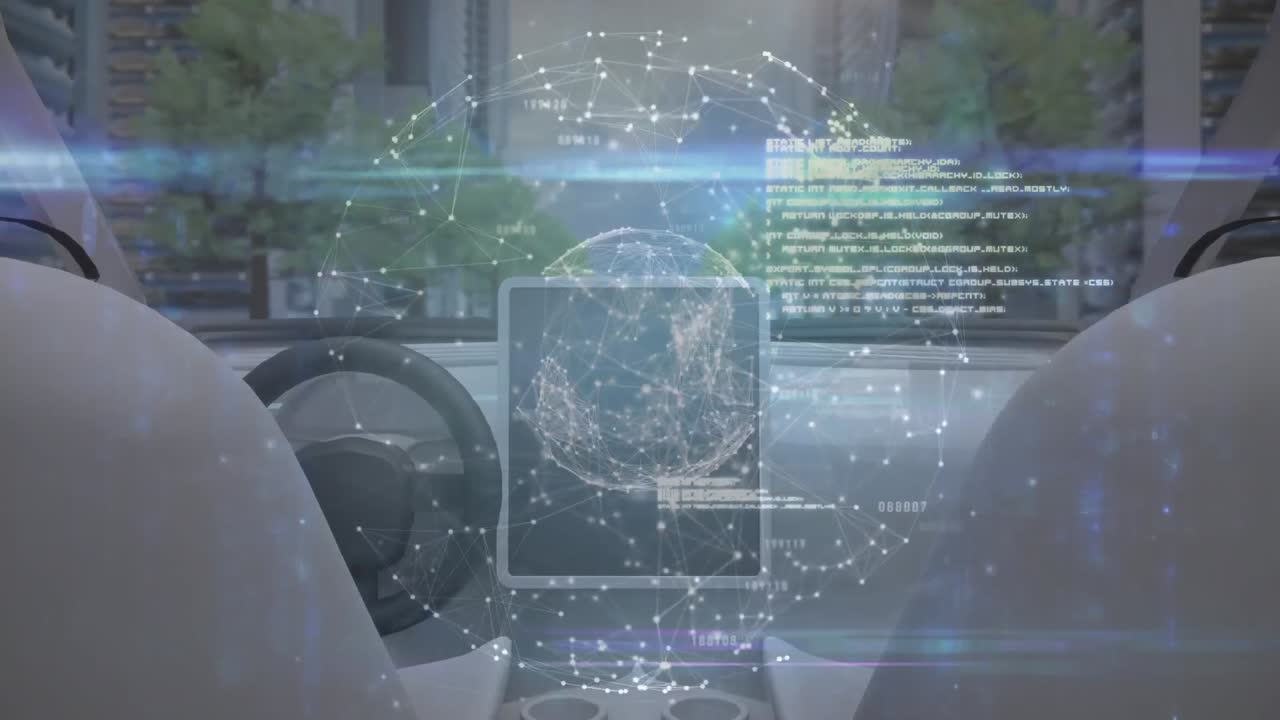 미래의 자동차 자율주행에 맞서 회전하는 연결 네트워크의 글로벌의 디지털 구성