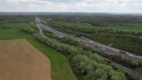 m25 motorway uk drone aerial view 4k