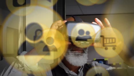 Gelbes-Symbol-Mit-Einem-Mann,-Der-Ein-VR-Headset-Trägt