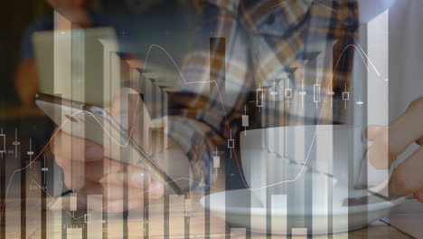 animación de estadísticas y procesamiento de datos sobre el hombre utilizando un teléfono inteligente