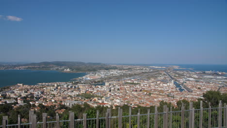 panoramic view of sete france commercial and fishing port sunny day mont saint