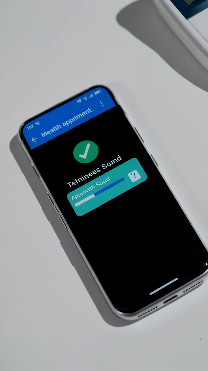 Health App Interface with Appointment and Sound Setting