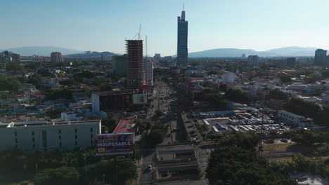 drone view of the lopez mateos avenue, northeast to southwest direction in guadalajara, jalisco, mexico