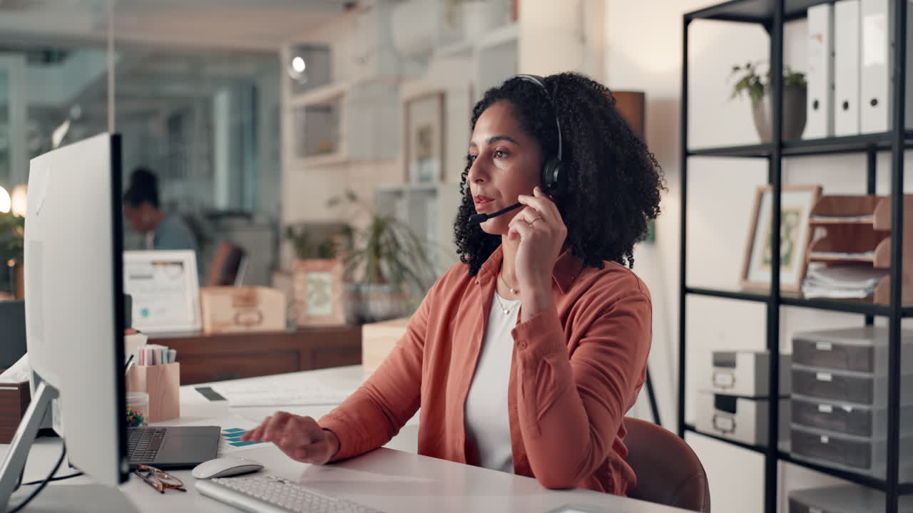 Business woman in a call center