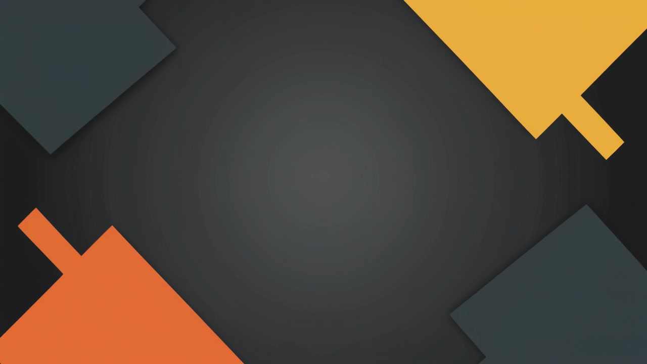 Grafica in movimento astratta con forme geometriche su sfondo scuro