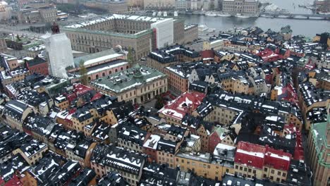 Drone-view-in-Stockholm,-Sweden