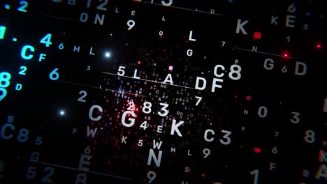 Code breaking or password guessing animation