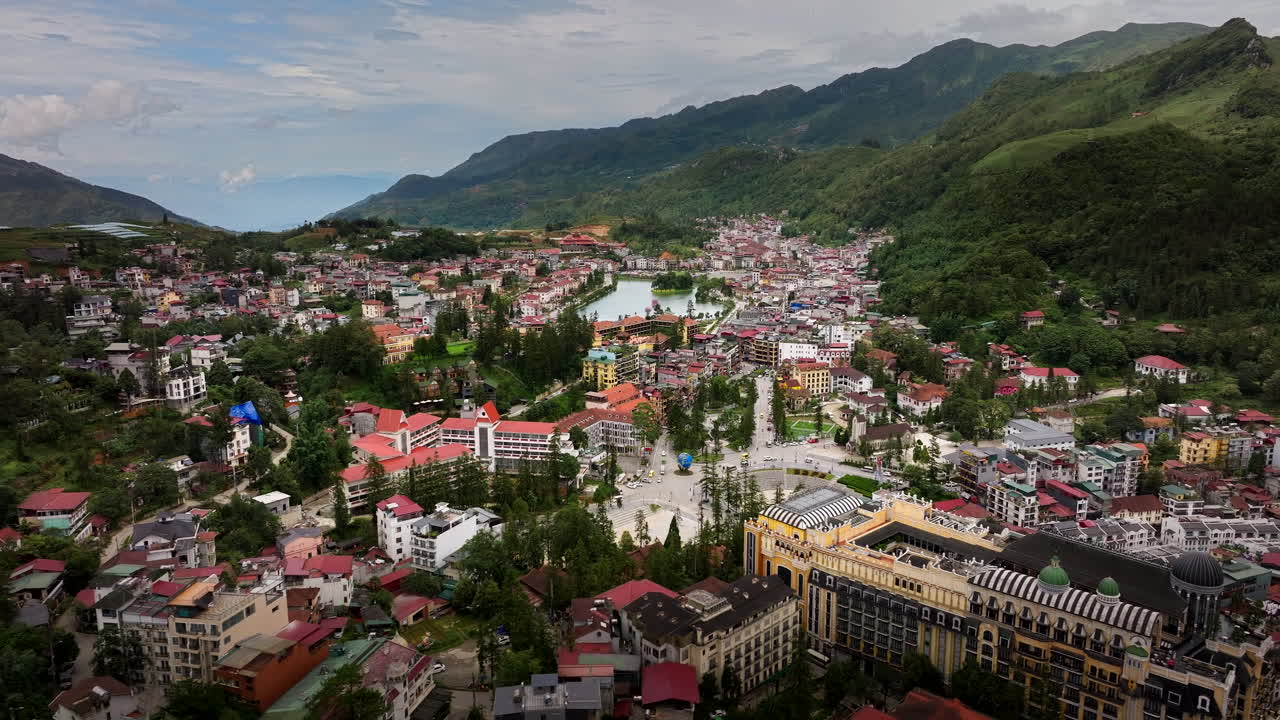 vista de la ciudad turística de sa pa en el norte de vietnam