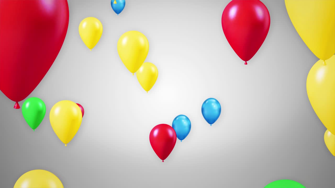 Colorful Air Balloons Floating Flying 3D 4K Loop Animation Background