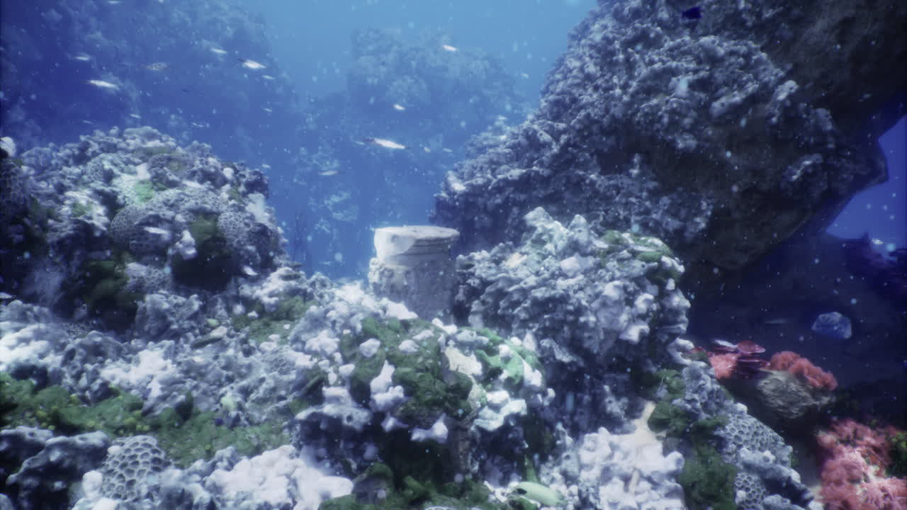 Vibrant underwater landscape showcasing coral reefs and marine life