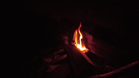 Campfire-burning-at-night-in-Iceland