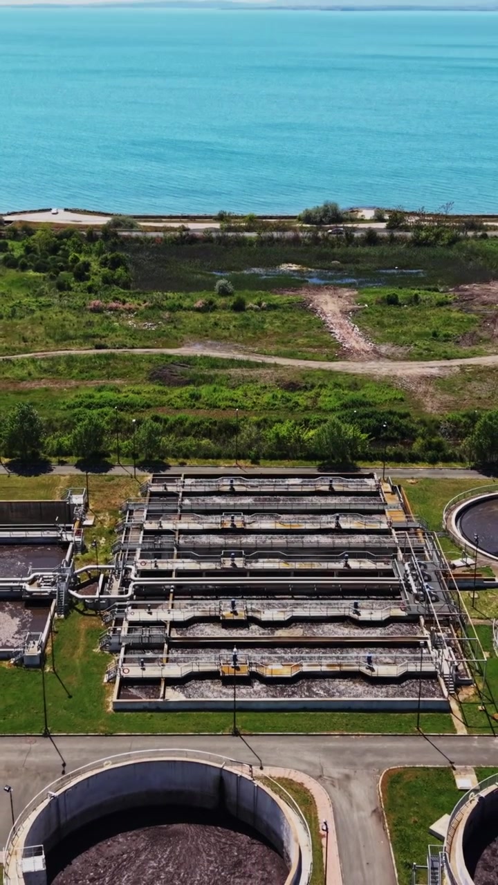 Water treatment process at a facility in an urban area