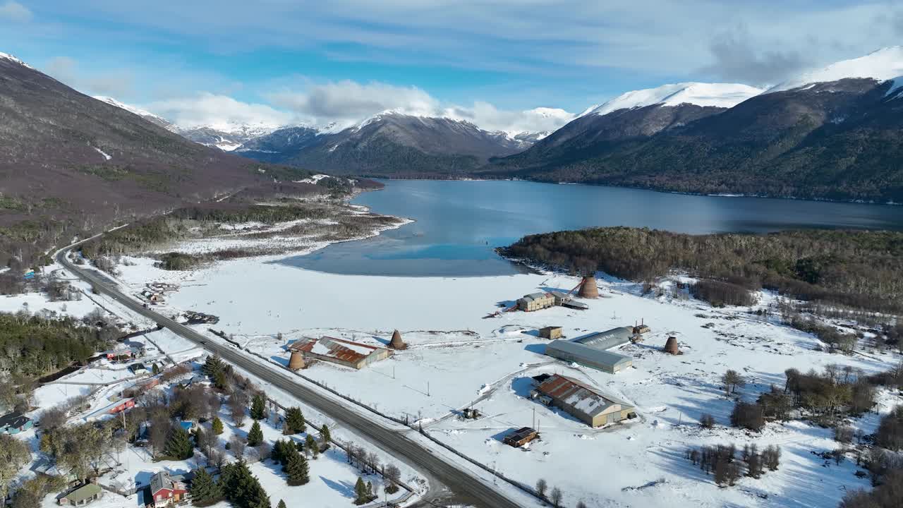아르헨티나 핀 델 문도 (fin del mundo) 의 우슈아이아 (ushuaia) 의 에스케디도 호수