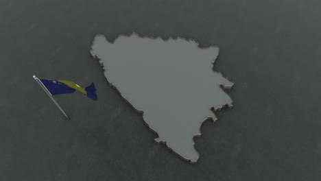 bosnia y herzegovina mapa y bandera 4k