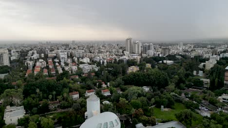 Weizmann-Institute-of-Science-Rehovot-Israel-from-a-birds-view--4k-drone-video-during-an-overcast-day