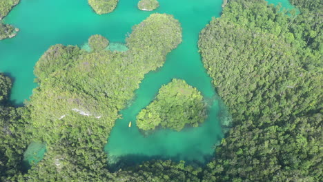 stunning aerial view of tropical islands and lagoon