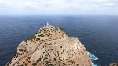 point of view in mallorca coast drone shot