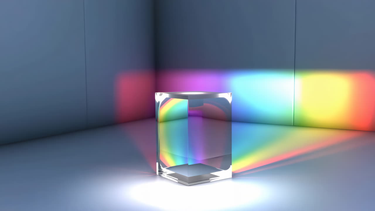 Light Refraction and Spectrum from a Transparent Cube