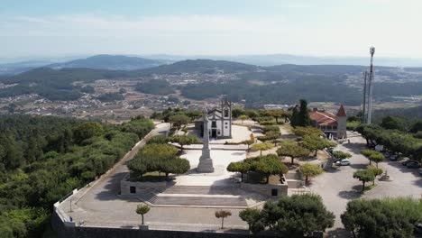 chapel of our lady of franqueira aerial view in barcelos, portugal