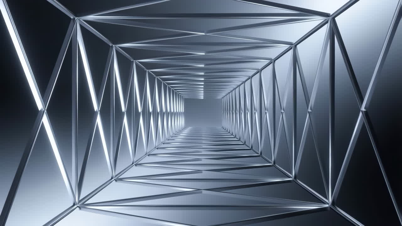 Abstract Futuristic Metallic Tunnel Background