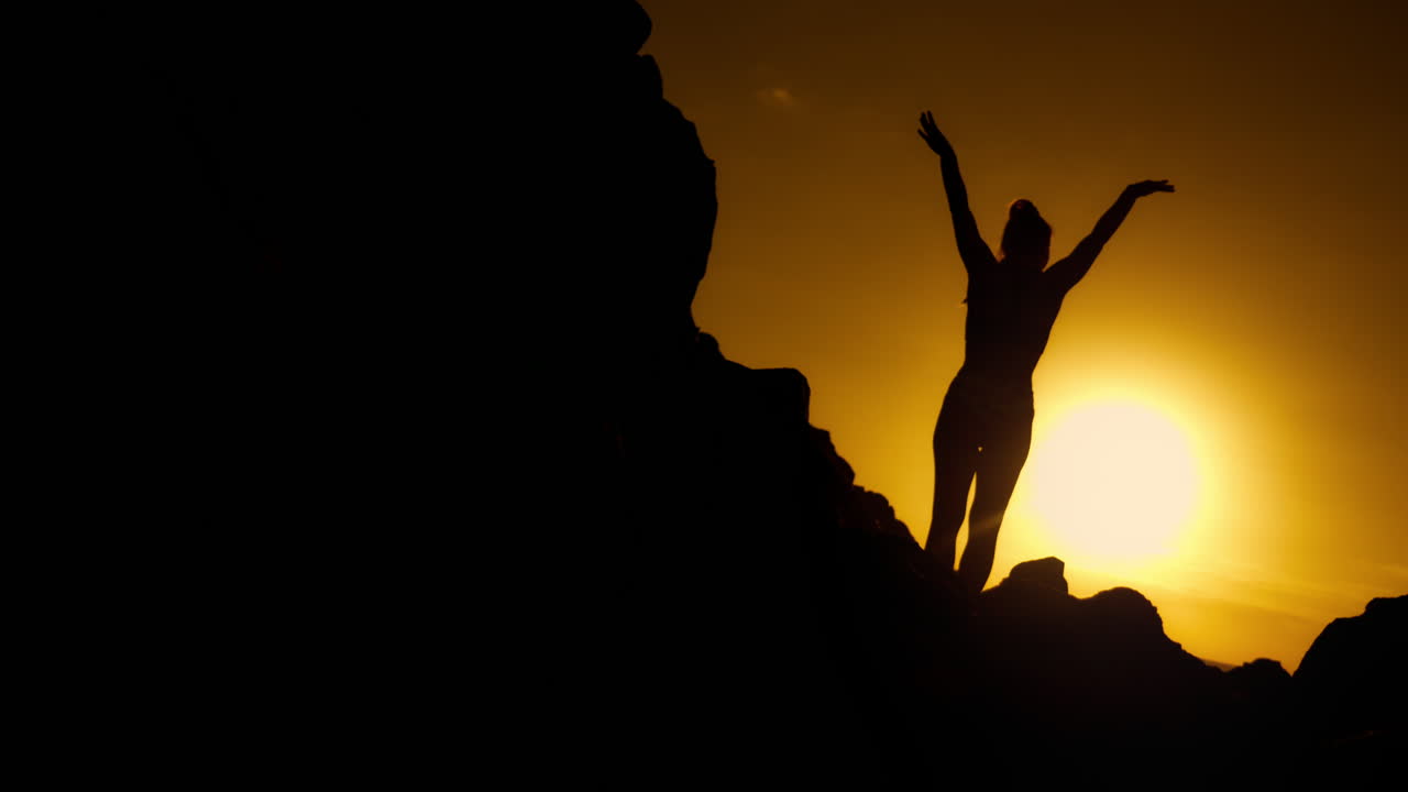 Woman enjoying sunset view