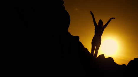woman enjoying sunset view