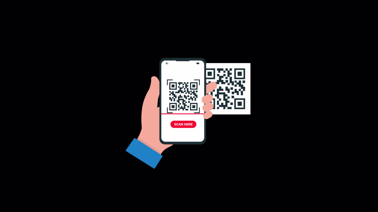 Animated Hand Scanning QR Code with Smartphone