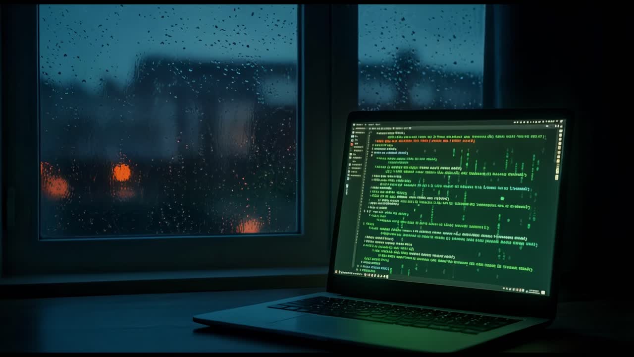 There's something truly comforting about coding while listening to the soothing sound of raindrops falling outside the window, as I type away on my laptop in the warm and cozy atmosphere