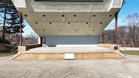 outside theatre structure at muskegon's mcgraft park