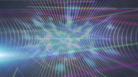 animación de rastros de luz coloridos y puntos de luz que se mueven contra un fondo negro