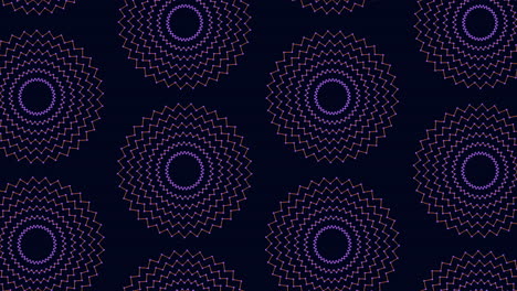 Rainbow-illusion-circles-pattern-with-neon-glitters-in-dark-space